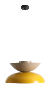 Millo Ø47 Gul/beige taklampa från Artera - Lampan sprider ett behagligt ljus och fungerar lika bra &ouml;ver matbordet som i vardagsrummet eller hallen.