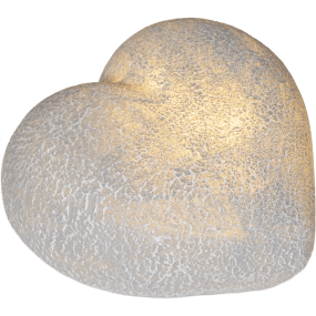 Memoria Grå från Star Trading - Fint hj&auml;rta gjord av polystone som ser ut som sten.