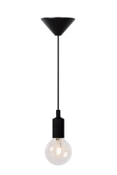 Fix Ø10 Svart taklampa från Lucide - Nej, i det h&auml;r fallet &auml;r b&aring;de lamph&aring;llaren och sladden, i enlighet med den senaste stiltrenden, helt tillverkade i silikon.