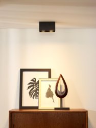 Bodi 2 Svart spotlight från Lucide - Den monterade spotlighten Bodi 2-ljus fr&aring;n Lucide &auml;r tillverkad helt i aluminium, vilket ger den en lyxig k&auml;nsla och ett elegant utseende.