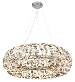 Katrina Ø80 Rökfärgad kristall från Globo Lighting - Katrina &auml;r en elegant rund kristallkrona i kromf&auml;rgad metall med gnistrande K9-kristaller som skapar en sofistikerad och lyxig atmosf&auml;r i ditt hem.