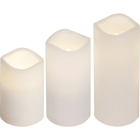 LED Blockljus Paul Vit från Star Trading - Ljusen ger ifr&aring;n sig ett mysigt sken och skapar en hemtrevlig k&auml;nsla utomhus eller inomhus.