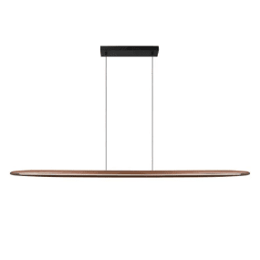 Langholt 180cm Trä taklampa från Lucide - LED panelen ger att bra och starkt ljus riktat ner&aring;t, perfekt att placera &ouml;ver k&ouml;ks&ouml;n, matbordet eller skrivbordet.