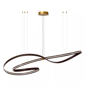 Slalom 160cm Brun taklampa från Lucide - Den slingrande LED-slingan r&ouml;r sig lekfullt i mjuka kurvor och skapar ett dynamiskt och flytande intryck i rummet.