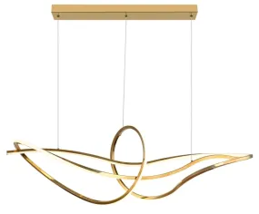 Iduna 110cm Guld taklampa från Globo Lighting - Med en l&auml;ngd p&aring; 110 cm och en design i guldf&auml;rgat rostfritt st&aring;l tillf&ouml;r den en lyxig k&auml;nsla till ditt hem.