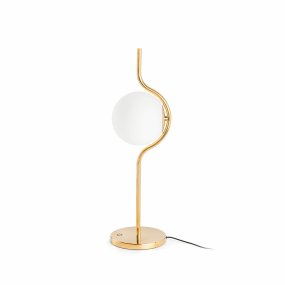 Le Vita 58cm Guld bordslampa från Faro Barcelona - Le Vita &auml;r en exklusiv lampserie formgiven av Nahtrang, d&auml;r enkelhet och elegans m&ouml;ts i en tidl&ouml;s design.