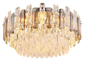 Orgina Ø55 Rökfärgad plafond från Globo Lighting - Plafonden Orgina tillför rummet en lyxig känsla med gnistrande kristaller och rökfärgade glasstavar.