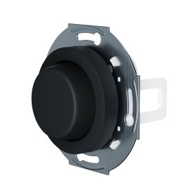Vridadapter RTR-01-R Svart från Plejd - Plejd-pucken som klickas ihop med RTR-01 beh&aring;ller sina funktioner som styring&aring;ngar och inst&auml;llda tidsfunktioner, och kan d&auml;rmed styras &auml;ven fr&aring;n andra knappar.