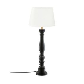 Doris 64cm Rustik svart bordslampa från PR Home - Sk&auml;rmen &auml;r 23cm bred, 15cm djup, 16cm h&ouml;g och har klof&auml;ste.