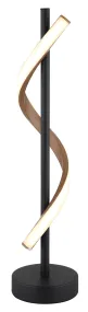 Watkins 50cm Svart bordslampa från Globo Lighting - Sk&auml;rmen i aluminium med tr&auml;look och opal plast ger en mjuk och j&auml;mn ljusspridning f&ouml;r en behaglig atmosf&auml;r.
