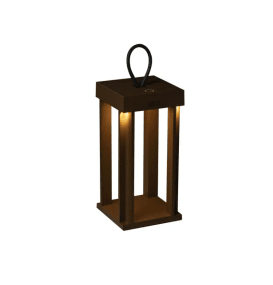 Cannes 42cm Rost portabel från Konstsmide - Lampan &auml;r utrustad med touchdimmer s&aring; du kan justera ljusstyrkan och f&auml;rgtemperaturen.