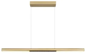 Cody 120cm Guld taklampa från Globo Lighting - Lampan &auml;r tillverkad av aluminium i en mattguld finish som ger ett elegant och tidl&ouml;st uttryck som smidigt sm&auml;lter in i olika inredningsstilar, perfekt f&ouml;r stora matbord eller k&ouml;ks&ouml;ar.