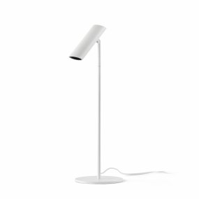 Leo 48cm Vit skrivbordslampa från Faro Barcelona - Leo &auml;r en vit bordslampa med integrerad LED som kombinerar m&aring;ngsidighet med modern design.