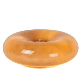 Sentino 10cm Taupe bordslampa från Lucide - Denna unika bordslampa kombinerar en glansigt lackerad glaskropp i donutform med en elegant metallbas &ndash; ett stiluttryck som b&aring;de drar blickarna till sig och lyfter rummets helhetsk&auml;nsla.