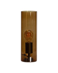 Flake 30cm Amber bordslampa från By Rydéns - Med sitt eleganta cylinderformade glas och tillg&auml;nglighet i trendiga f&auml;rger som m&ouml;rk amber och gr&ouml;nt &auml;r Flake den perfekta lampan f&ouml;r att skapa stil och atmosf&auml;r i ditt hem.