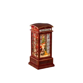Vattenfylld lykta telefonkiosk Röd från Konstsmide - Dekorativ vattenfylld minilykta i form av en klassisk r&ouml;d telefonkiosk med julmotiv.