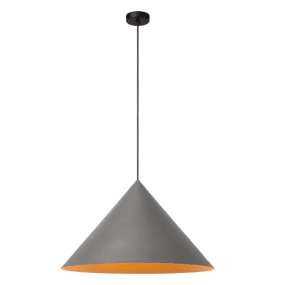 Spitze Ø60 Grå taklampa från Lucide - Den konformade skärmen av metall i grå finish avger ett bländfritt ljus riktat neråt.