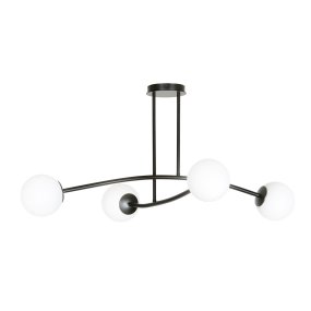 Halldor 108cm Svart från Emibig Lighting - De gör sig särskilt bra ovanför ett bord eller en köksö, där de skapar en unik och inbjudande atmosfär.