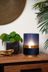 Extravaganza Tusse 22cm Blå bordslampa från Lucide - En dos av retro kombinerat med en touch av boudoir och en doft av elegans.