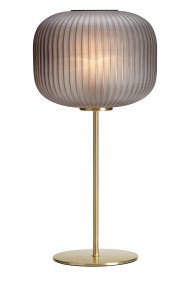 Sober 50cm Rökfärgad bordslampa från Markslöjd - Sober &auml;r en elegant bordslampa med en stilfull glassk&auml;rm och en bas i borstad m&auml;ssing.
