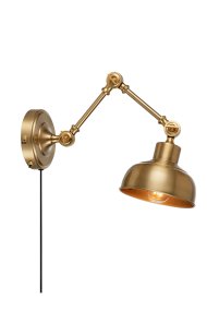 Grimstad 48cm Mässing vägglampa från Markslöjd - Praktisk och klassisk v&auml;gglampa i m&ouml;rk m&auml;ssing med flera justerbara leder f&ouml;r optimal anpassning.