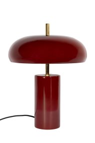 Lex 40cm Mörkröd bordslampa från Alde & Lind - Lex &auml;r en modern bordslampa i metall med en djup r&ouml;d f&auml;rg och h&ouml;gblank, emaljliknande finish.