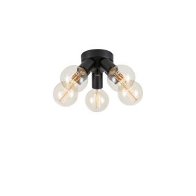 Mazzo 5 Svart spotlight från Markslöjd - Mazzo plafond i svart metall med 5st socklar har en stilren design.