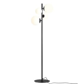 Bloom Svart golvlampa från Artera - Den slanka svarta metallstommen ger lampan ett modernt uttryck och g&ouml;r att den enkelt sm&auml;lter in i olika inredningsstilar.