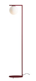 Zac Vinröd golvlampa från Artera - Zac golvlampa har en minimalistisk design tillverkad av metall och glas.