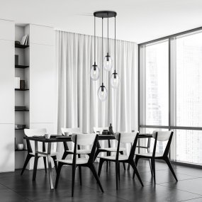 Astral Ø40 Transparent från Emibig Lighting - Perfekt att placera &ouml;ver matbordet eller i ett rum d&auml;r du vill skapa en mysig och dekorativ belysning.