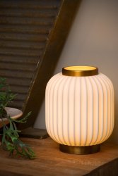 Gosse 23cm Vit bordslampa från Lucide - Den f&ouml;r med sig en retro touch till varje h&ouml;rn av ditt hem.