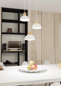 Seco Ø30 Vit taklampa från Emibig Lighting - Perfekt f&ouml;r vardagsrum, matplatser eller k&ouml;k &ndash; Seco skapar harmoni och en ombonad nordisk atmosf&auml;r i rummet.