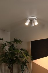 Punch 3 Vit spotlight från Lucide - Med en extern dimmer kan du dessutom justera ljusstyrkan efter behov.