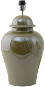 Ming 50cm Olivgrön från Hallbergs - Ming &auml;r en stilfull lampfot i keramik med en klassisk, mjukt rundad form.