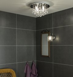 Teresa Ø36 Krom badrumslampa från Aneta Lighting - Monteras i taket med skruvar och fast str&ouml;manslutning.
