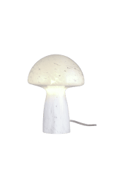 Mushi 20cm Vit bordslampa från Aneta Lighting - Mushi är en trendig svamplampa i glas med unikt mönster av vita fläckar som ger varje lampa en unik design.