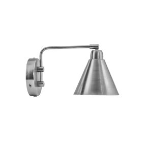 Game 30cm Borstad silver vägglampa från House Doctor - Textilkabeln i grafiskt zigzag-m&ouml;nster ger lampan en modern twist och g&ouml;r att den blir en snygg detalj vid s&auml;ngen, soffan eller i hallen.