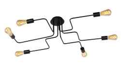 Lester 100cm Svart plafond från Lucide - En elegant lek med linjer p&aring; ditt tak som passar i b&aring;de moderna och rustika rum.