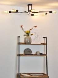 Lester 100cm Svart plafond från Lucide - En elegant lek med linjer p&aring; ditt tak som passar i b&aring;de moderna och rustika rum.
