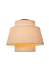 Tribute Ø40 Creme plafond från Lucide - Anslut denna stilfulla taklampa till en extern dimmer f&ouml;r att uppn&aring; perfekt ljusstyrka vid varje tidpunkt p&aring; dagen.