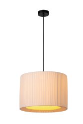 Fold Ø40 Vit taklampa från Lucide - Oavsett om den h&auml;nger &ouml;ver matbordet, i vardagsrummet, sovrummet eller till och med hallen, skapar Fold en atmosf&auml;r i vilket rum som helst.