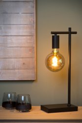 Leanne 52cm Svart bordslampa från Lucide - Tack vare sin moderna design sm&auml;lter Leanne in i alla milj&ouml;er som en riktig kameleont.
