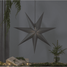Ozen Ø100 Grå från Star Trading - Gr&aring; pappersstj&auml;rna med en diameter p&aring; 100cm.
