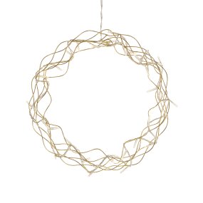 Krans LED Ø30 Guld från Konstsmide - En dekorativ LED-krans som sprider ett varmt och st&auml;mningsfullt sken i hemmet.