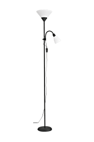 Vigo Svart från Aneta Lighting - Stommen i metall har en svart finish och kompletteras av vita kupor i plast f&ouml;r ett ljust och tidl&ouml;st uttryck.