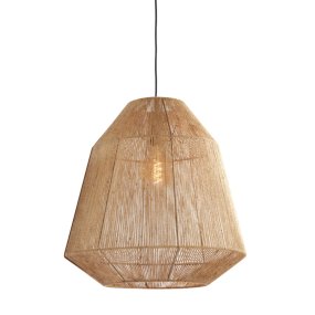 Malva Ø60 Natur taklampa från Light & Living - Malva &auml;r en stilfull taklampa med sin sk&auml;rm inlindad i jutesn&ouml;re.