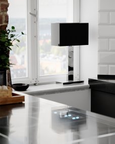 Prime 47cm Krom bordslampa från By Rydéns - Utforska m&ouml;jligheterna med Prime-bordslampan i metall och tygsk&auml;rm och l&aring;t dess eleganta design och subtila belysning ge en f&ouml;rtrollande effekt i ditt f&ouml;nster.