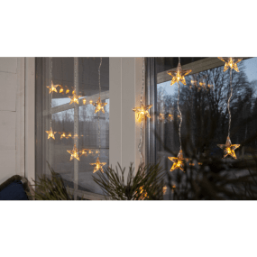 Ljusgardin Star Curtain 1,8m Transparent från Star Trading - Placera gardinen i f&ouml;nstret som en h&auml;rlig dekoration med vackert ljus.