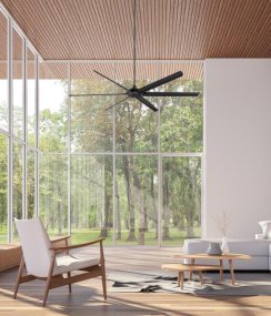 Widespan Ø254 Svart från Westinghouse - Takfl&auml;kten Widespan, med en diameter p&aring; 254 cm och en DC-motor, &auml;r utformad f&ouml;r att effektivt cirkulera stora m&auml;ngder luft i st&ouml;rre kommersiella och bostadsutrymmen.