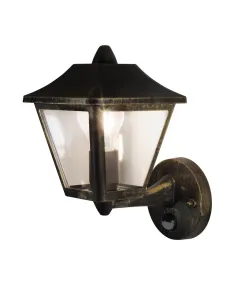 Tradition Sensor Svart/guld utelampa från Ledvance - Tradition Sensor &auml;r en stilfull v&auml;gglampa i klassisk lyktdesign, perfekt f&ouml;r att skapa en inbjudande atmosf&auml;r vid entr&eacute;er, uppfarter och fasader.
